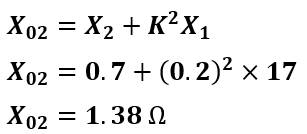 equivalent secondary reactance referring the primary reactance to the secondary side,