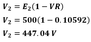 solved example-secondary terminal voltage of transformer at 0.8 pf lagging