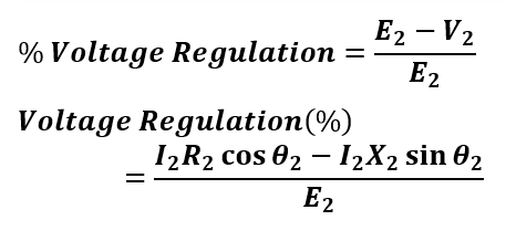 % voltage regulation of transformer at leading power factor