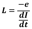 self inductance in terms of induced emf and rate of change of current