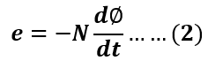 induced emf formula in terms of rate of change of flux