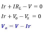 voltage equation of practical voltage source