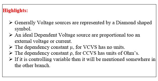highlights of dependent voltage source