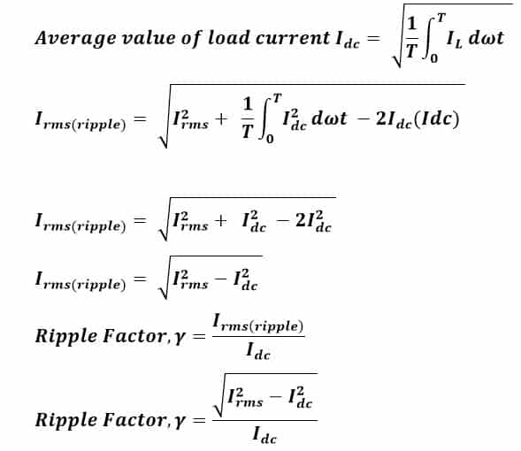 Derivation of ripple factor formula 