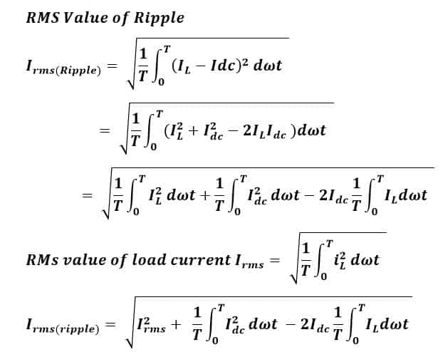 derivation of ripple factor formula