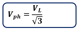 Line Voltage and Phase Voltage Relationship in star motor connection