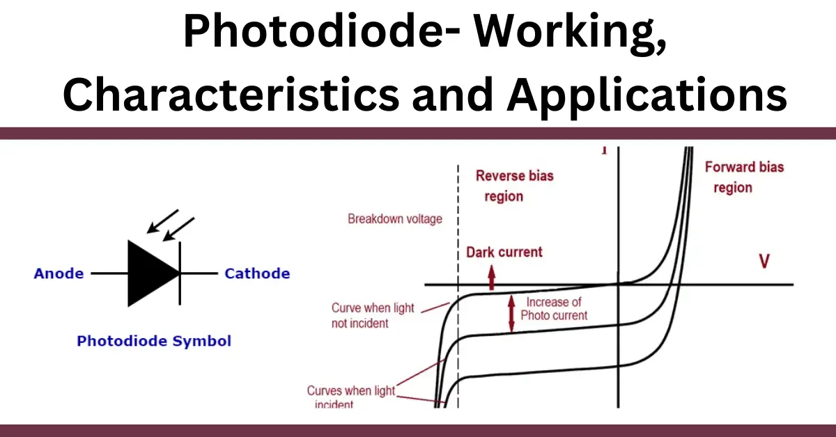 Photodiode- Symbol, Working, Modes, Characteristics, Applications