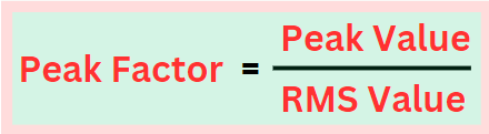 Peak Factor-Definition, Formula, Examples