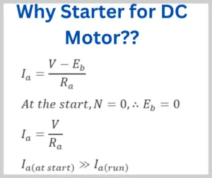 necessity of starter in dc motor
