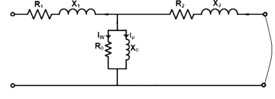equivalent circuit of transformer under short circuit test
