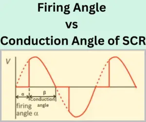 difference between firing angle and conduction angle of scr