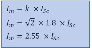 formula for making capacity of circuit breaker