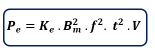 transformer eddy current loss formula