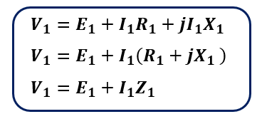 input voltage equation of the transformer