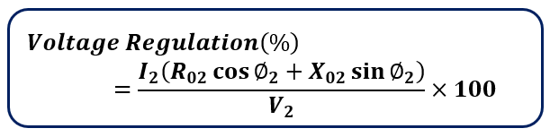 voltage regulation formula for lagging power factor load