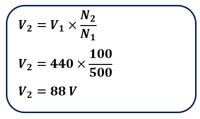 Solved Example on step-down Transformer