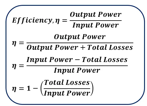 formula for transformer efficiency